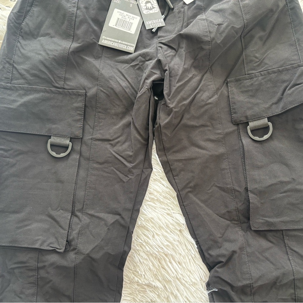 American Stitch Black Utility Cargo Pants D-Ring Zip Hem NWT Sz S - Picture 5 of 13
